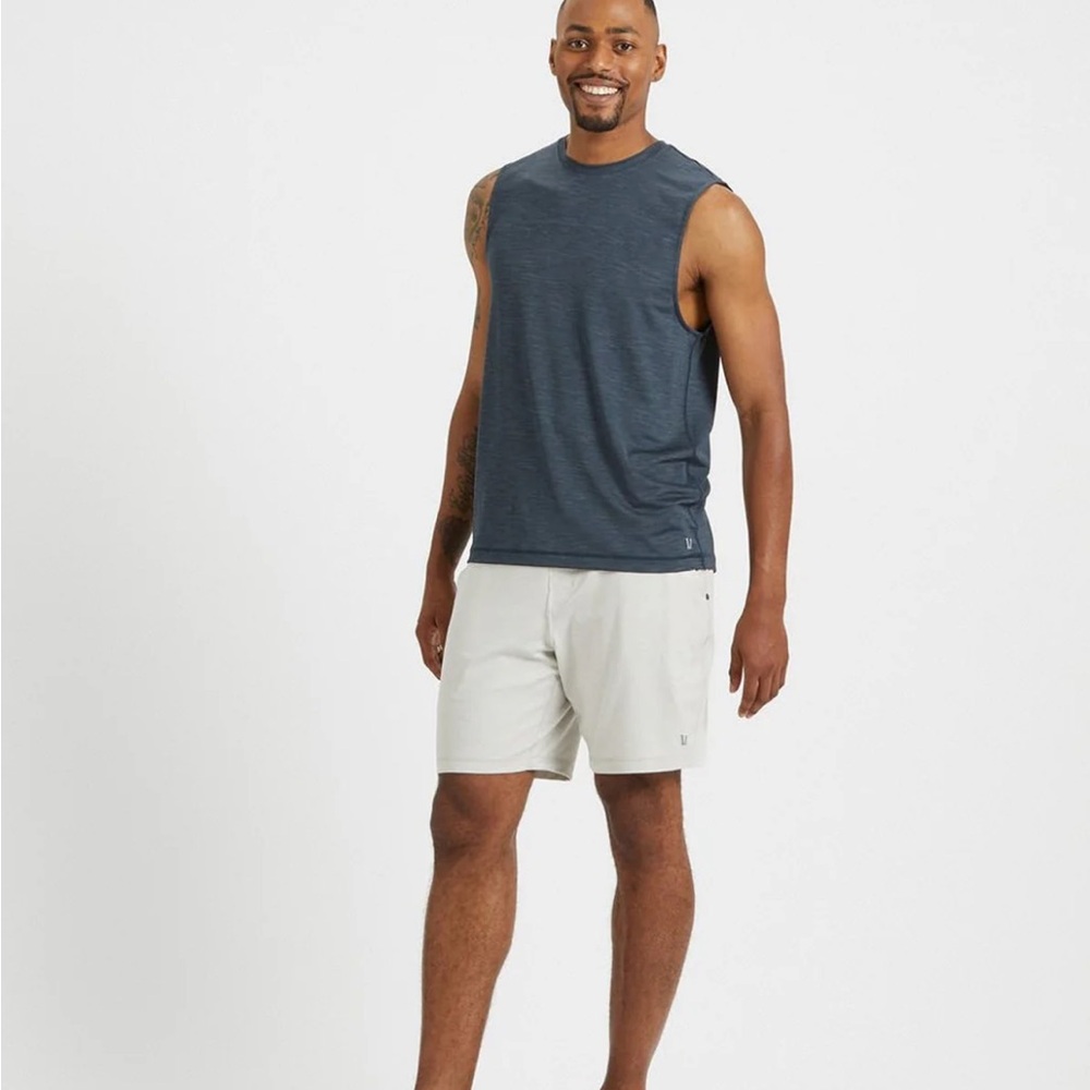 NWT Vuori Zephyr Muscle Tee Indigo Heather Large - Picture 3 of 10